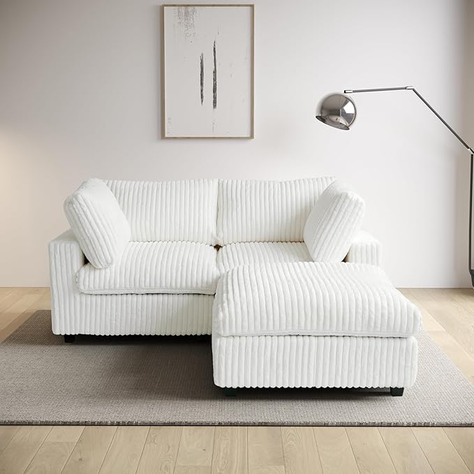 WJShome Cloud Modular Sectional Sofa,78" Plush Sofas for Living Room,L Shaped Sofa Couch with Storage Ottoman,3 Seater Comfy Couch Deep Seat Couches, Covers Washable&Replaceable (Beige)