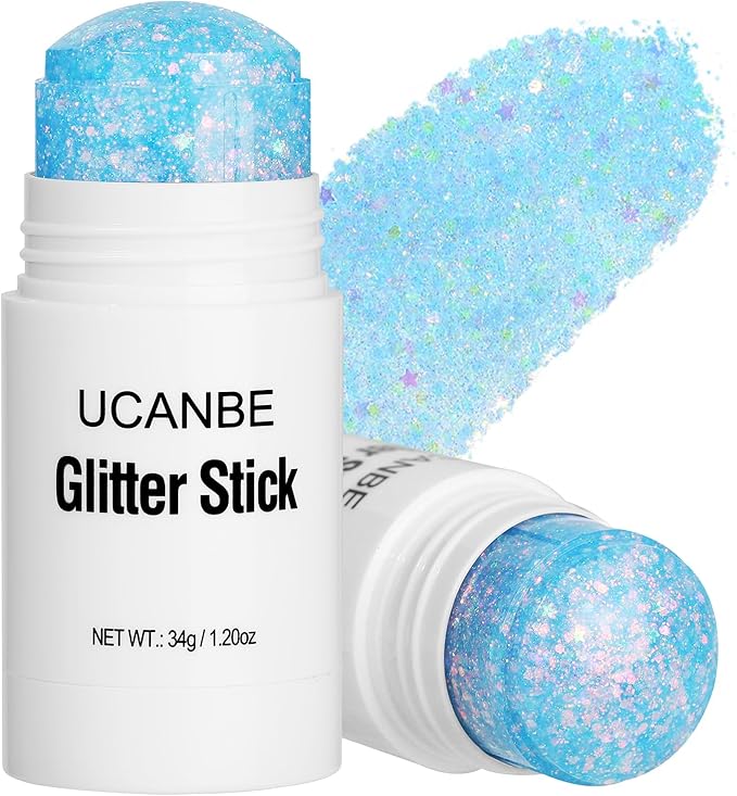 UCANBE Blue Body Glitter Stick for Singer Concerts Music Festivals, Face Glitter Makeup for Face Body Hair Eyes & Lips, Ch...