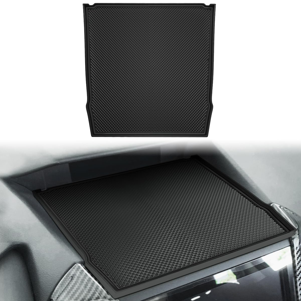 Auovo Dashboard Mats for Subaru Forester Accessories 2019-2024/ Crosstrek 2018-2023 / Impreza 2018-2023 Car Interior Silicone Material Dash Pad Liner (Upgrade,1 pcs All Black Trim Dashboard Mat)