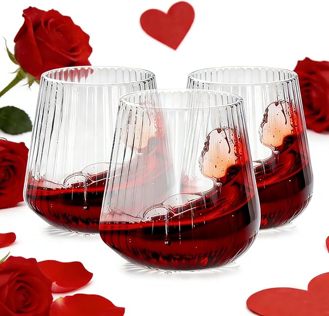 Ciaell 30 Pack Plastic Ribbed Wine Glasses - 14 OZ Thicker Origami Stemless Disposable Wine Champagne Whiskey Unbreakable ...