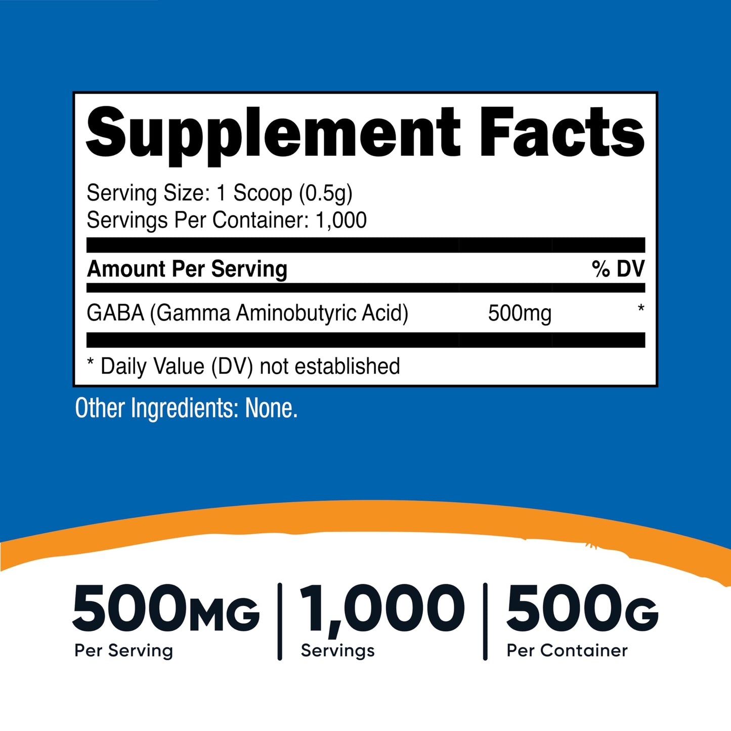 Nutricost Pure GABA 500G Powder (Gamma Aminobutyric Acid) (500 Grams/1.1 pounds)