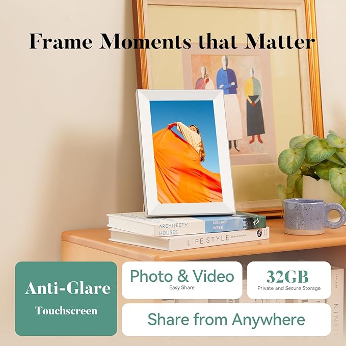Pexar Terra 10.1 Inch Digital Picture Frame, Anti-Glare Screen for Extraordinary Clarity, Easy Share Photos or Videos via The Frameo App, The Good Choice for Gifting, Powered by Lexar