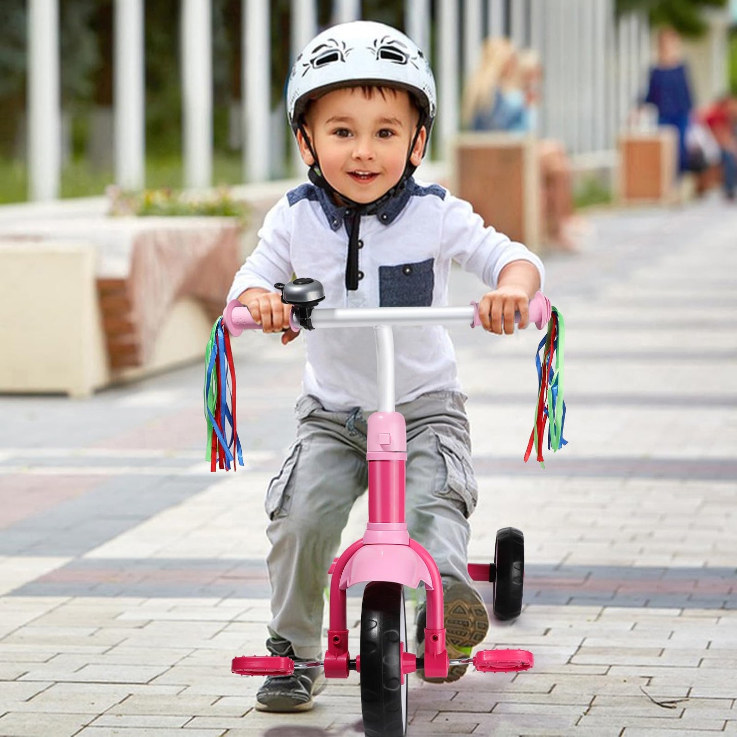Liberry Toddler Tricycle Age 2 3 4 Years Old, Kids Trike with Bell, Back Basket and Removable Pedal, 3 Wheel Bike Birthday Toys Gift for Boys Girls, Pink