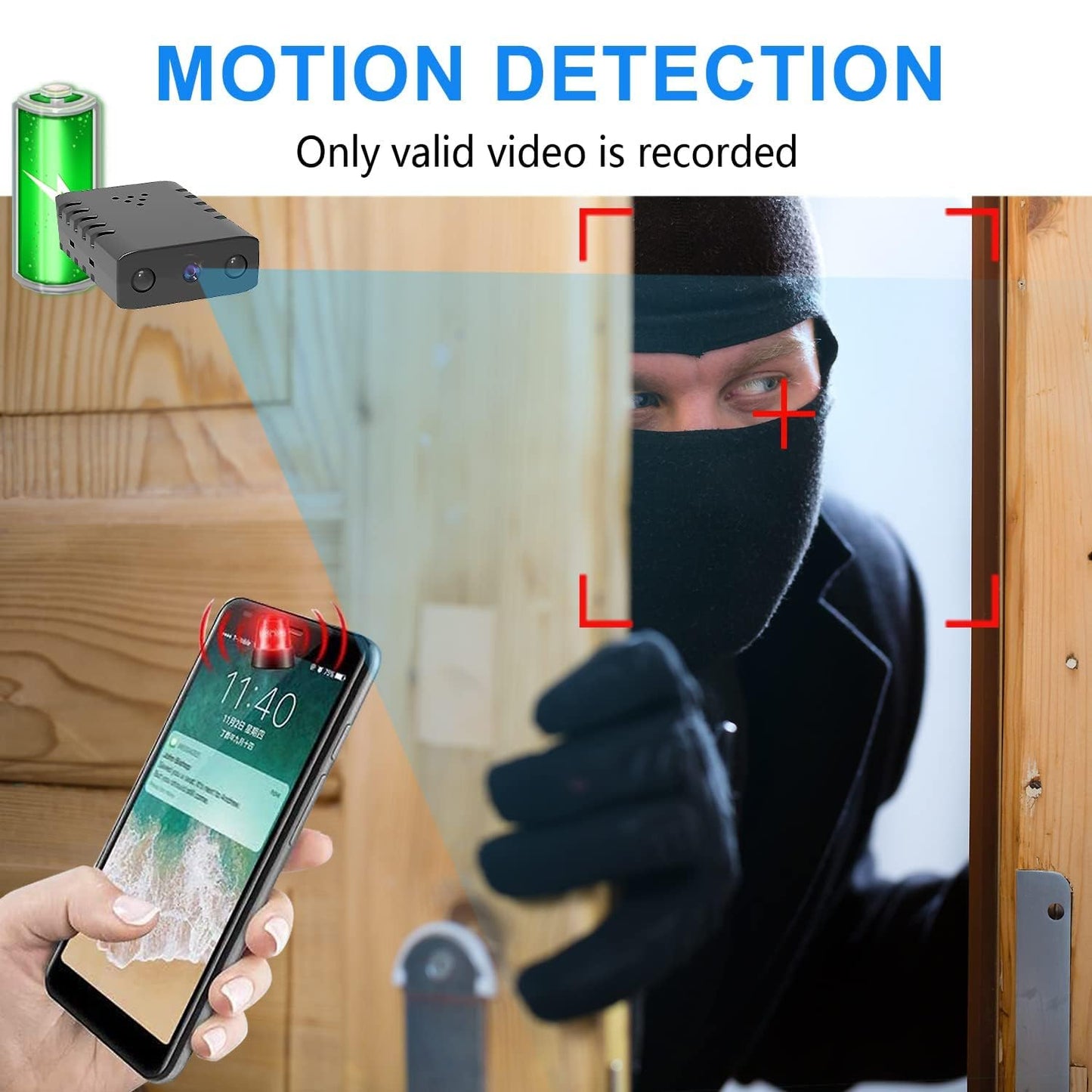 Rettru Smallest WiFi Video Cameras,1.5 Hours Battery, HD 1080P Security Personal Video recorders Webcams, Portable Surveillance with Night Vision, AI Human Motion-Activated Cameras, Remote Viewing.