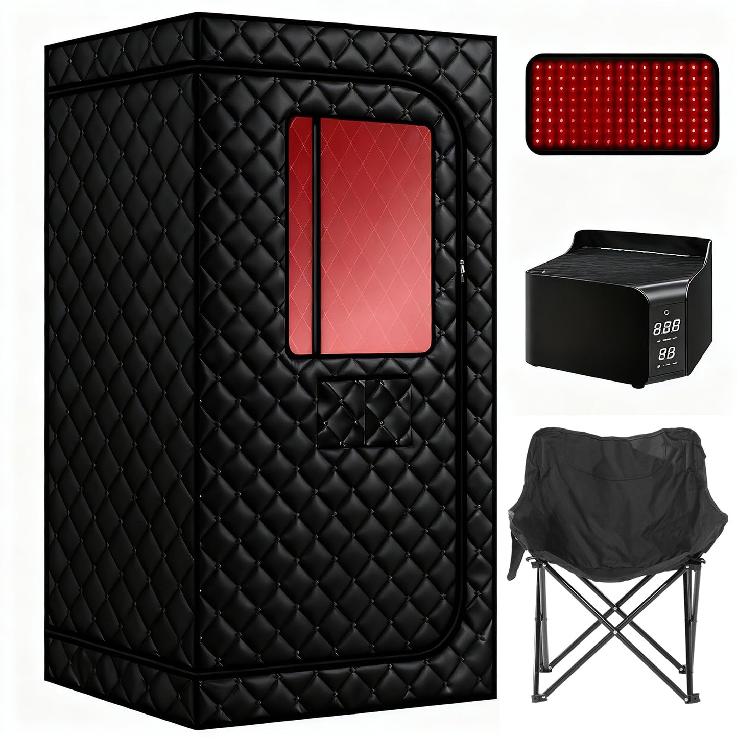 TaTalife Upgraded Hot Air Sauna, Portable Dry Wind Saunas with 660nm Red Light Lamp, Time & 165℉ Temperature Remote Control, Upgraded Comfortable Chair
