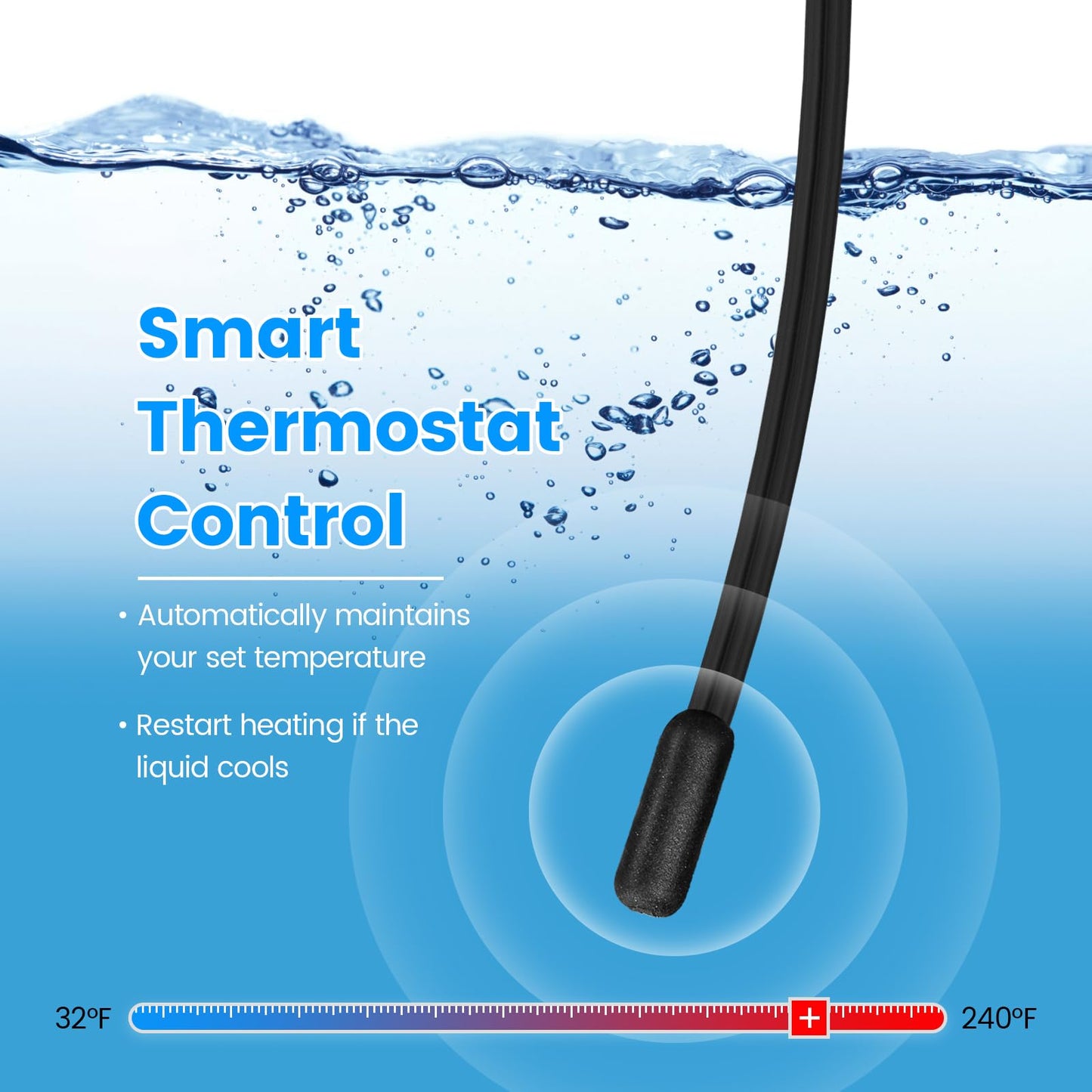 Briidea 120V 1500W WiFi Portable Electric Immersion Water Heater, Compatible with Smart Life APP, Compatible with Alexa, Google Assistant, Anti-Corrosion Sensor, Rapid Heating in Minutes