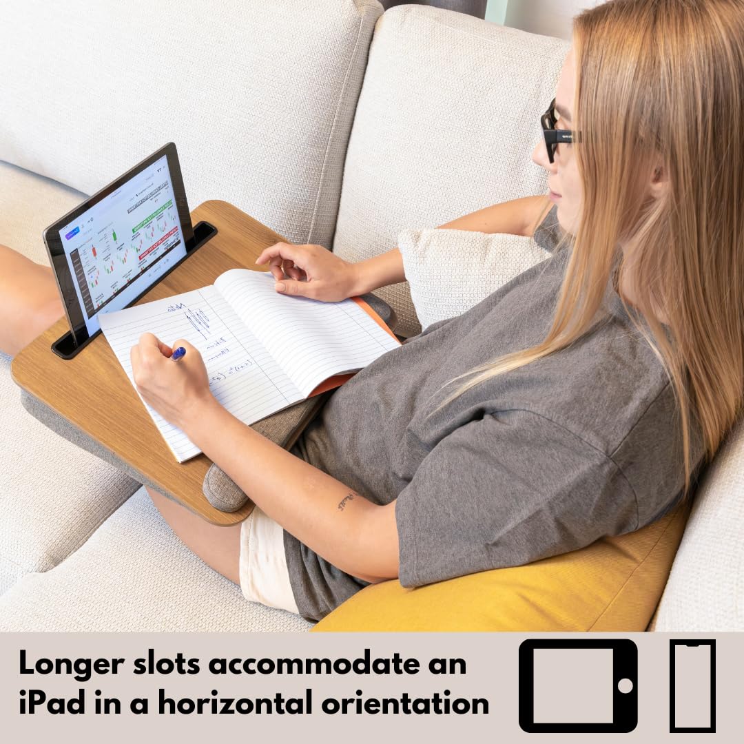 NAVASIF Portable Lap Desk for Laptop with Cushions, Work from Home Solution, Lightweight, Fits up to 15.6 inches Laptop, iPad Tablet and Phone Holder (Medium Size)