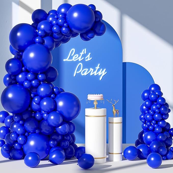 FOTIOMRG 110pcs Royal Blue Balloon Garland Arch Kit, 18 12 10 5 inch Royal Blue Latex Balloons Different Sizes Pack for Bi...
