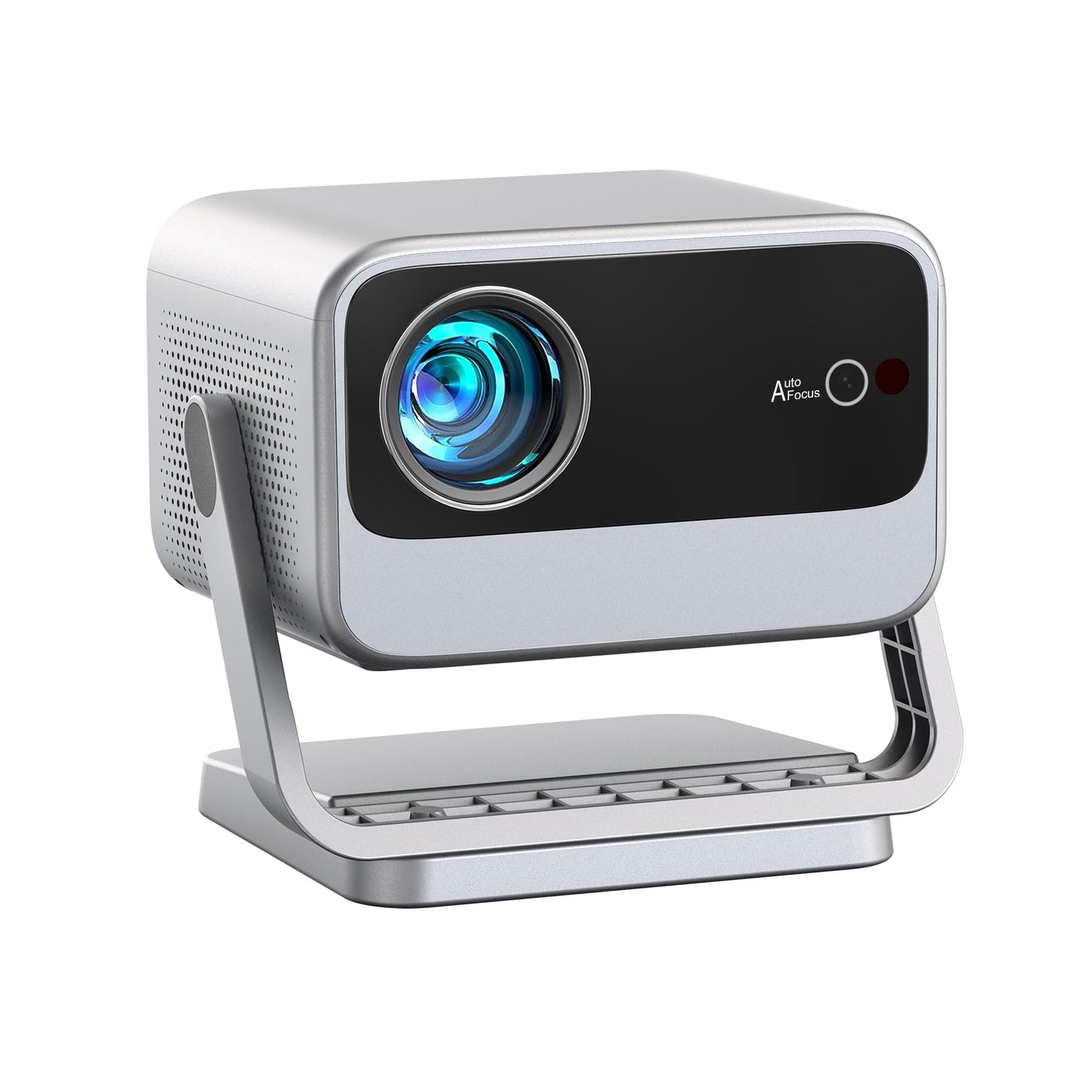 [3500 ANSI & Now with Netflix] 4K Projector with WiFi and Bluetooth for Display Booths, Auto Focus Keystone Smart Projector , Voplls Mini Projector with Adjustable Stand for Home Bedroom (silver）