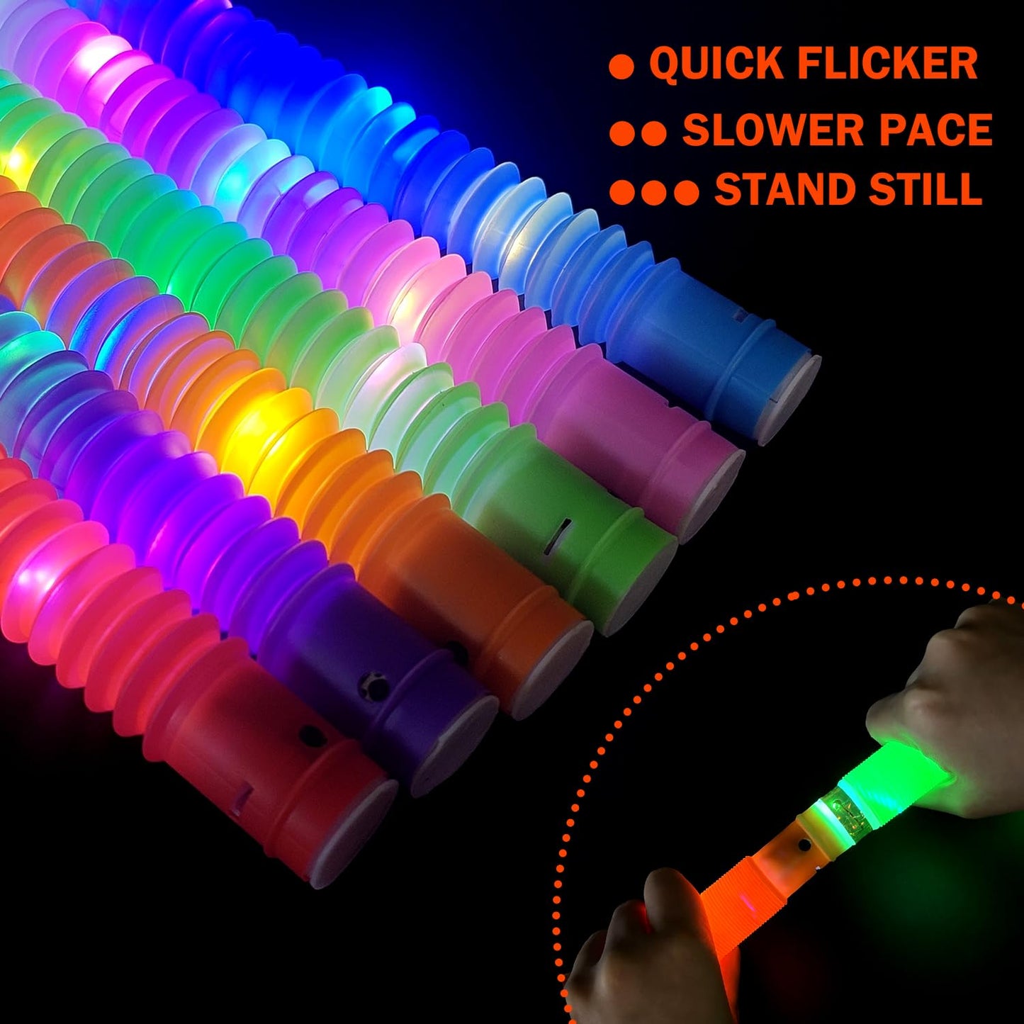 Glow Sticks Goodie Gift Bag Stuffers for Kids 36 PCS,Light up Pop Tube Bracelet Necklace for Toddlers,Halloween Glow in the Dark Party Favors Decorations, Carnival Games Activities Prizes for Boy Girl