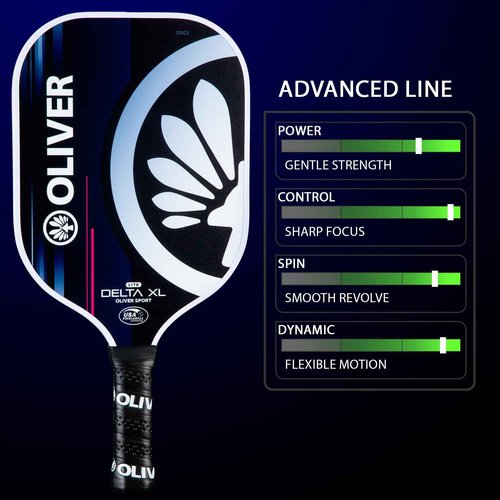 Pickleball Paddle Delta XL Lite – Fiberglass Surface, 13mm Polypropylene Honeycomb Core, Ergonomic Grip, USAPA Approved – Maximum Sweet Spot, Power, Spin, and Control
