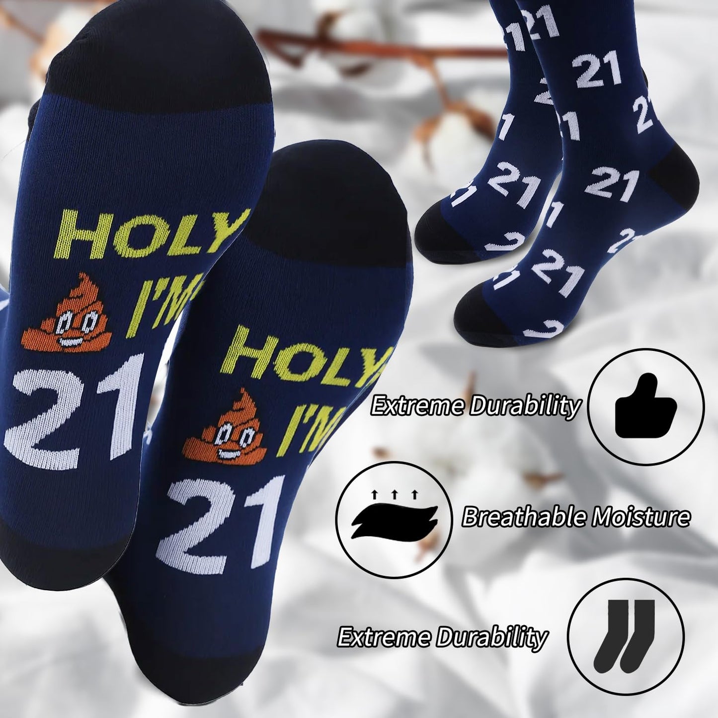 Keluna 21st Birthday Gifts for Him - 6Pcs 21 Year Old Male Birthday Gifts Ideas, 20oz Tumbler, Funny Socks, Keychain, Bracelets, Candles, 21st Presents for Son Grandson Nephew Brother from Mom Dad