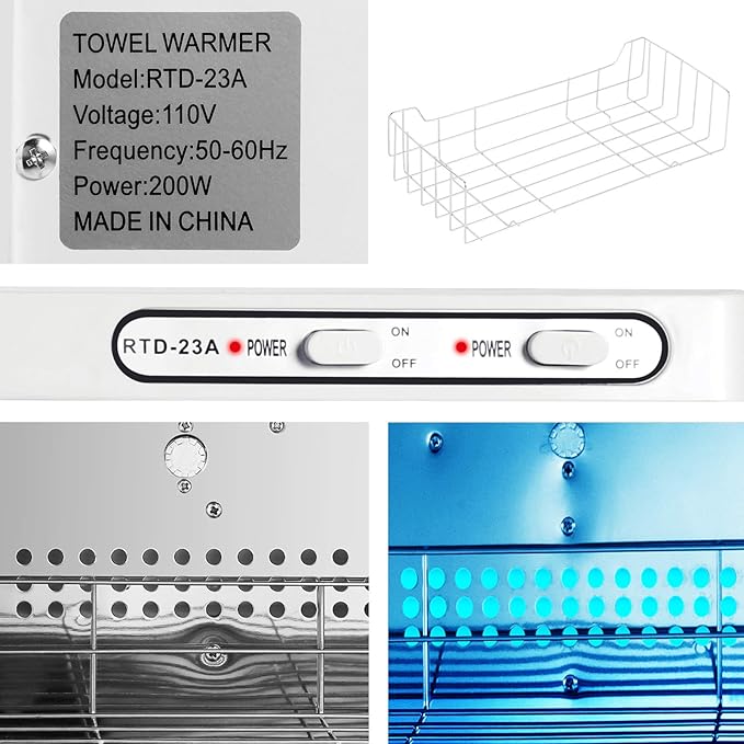 Artist hand Hot Towel Warmer Cabinet, 23L Large Capacity Towel Warmer Fast Heating Stainless Steel Cabinet for Bathroom, Spa Esthetician, Salon, Facial, and Family Use (23L)