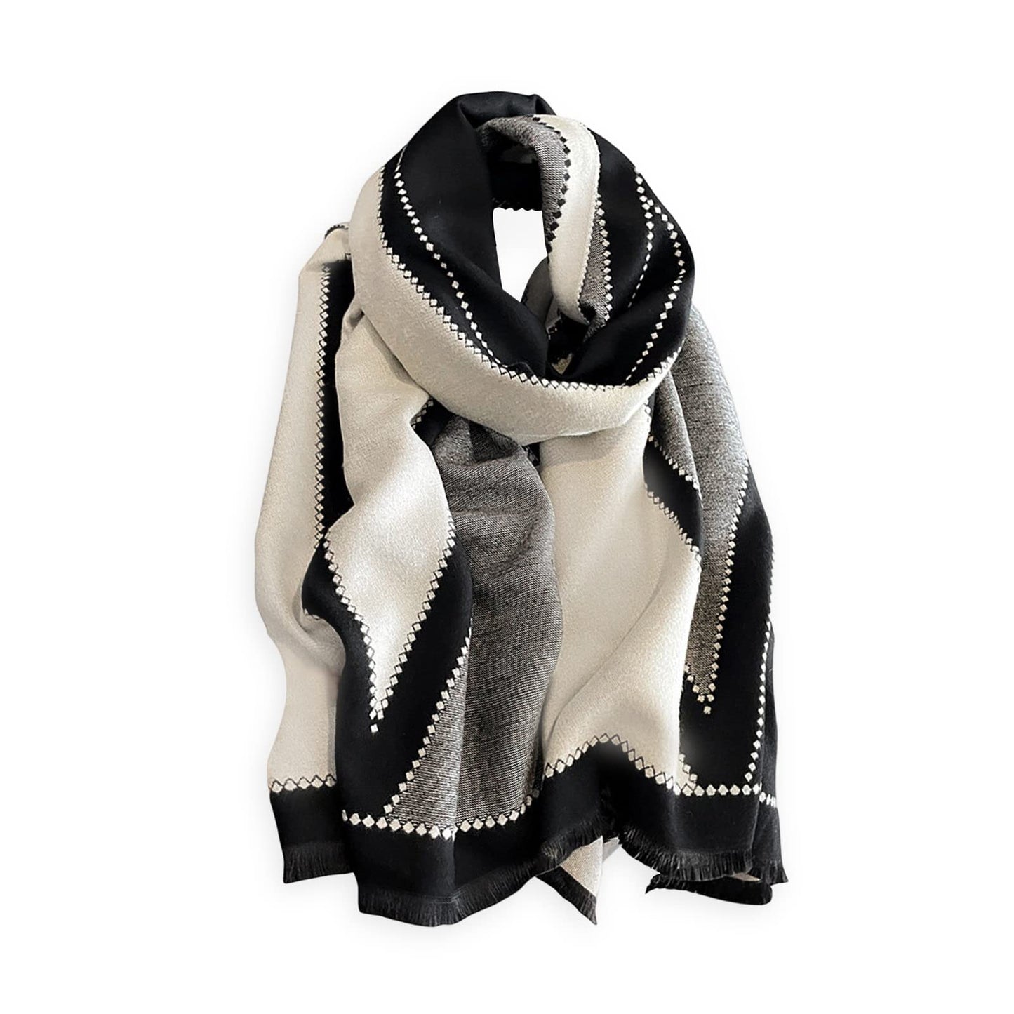 LumiSyne Winter Scarf Cashmere Shawl Women Men Fashion Geometric Pattern Warm Pashmina Scarf With Tassel Soft Long Wrap Stole