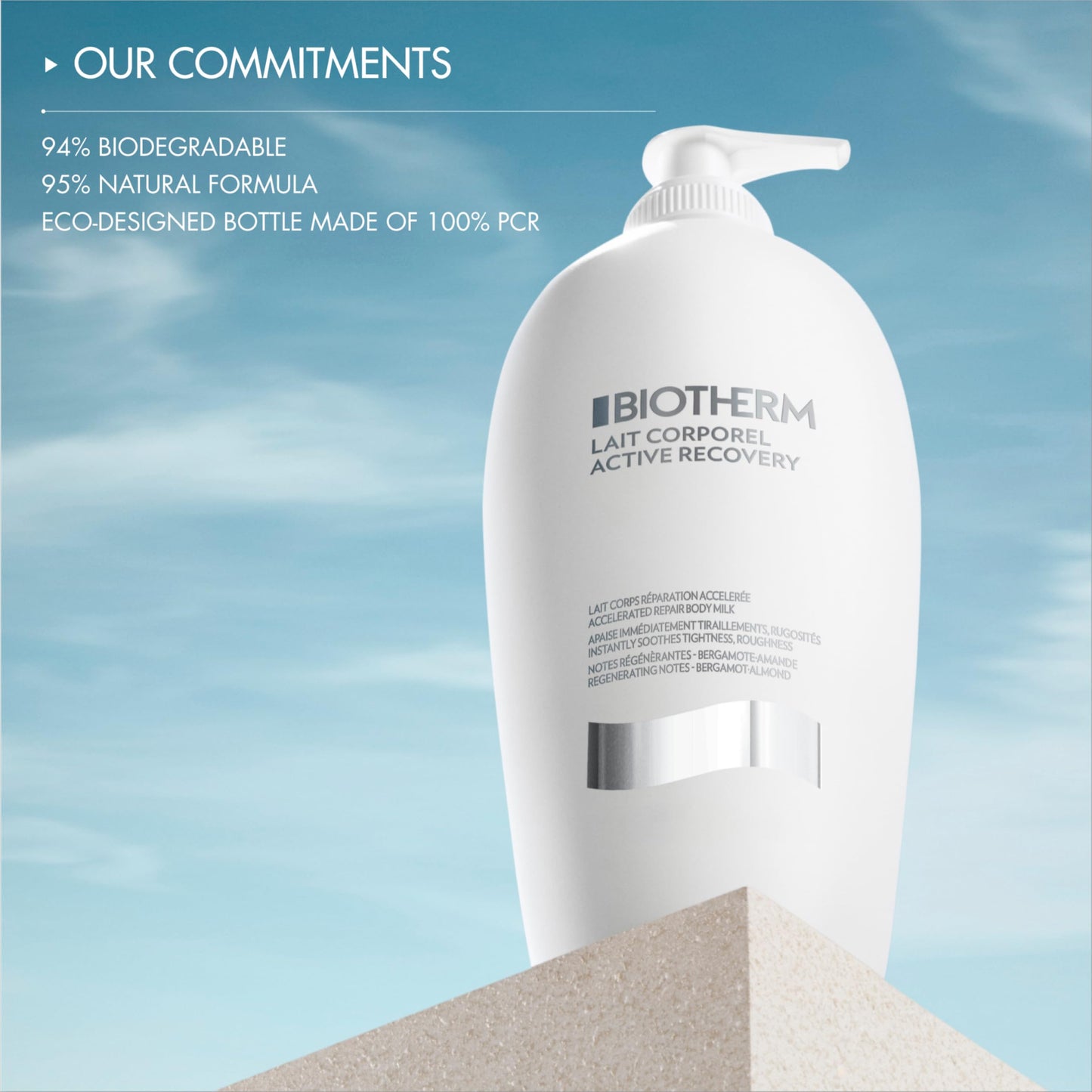 Biotherm Lait Corporel Active Recovery Body Milk, Enriched With Skin Nutrients for Damaged, Tight, Irritated, Itchy Skin; with R