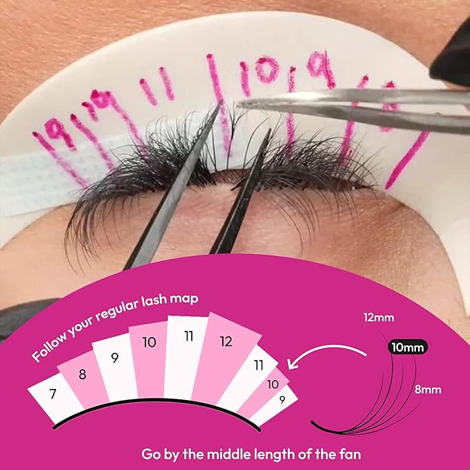 Eyesy Lash 500 Camellia Promade Fans - 5D 0.07 Size 12-14-16mm Curl D - Natural Premade Lash Fans for Eyelash Extensions 3 Lengths in 1 Loose Pre Made Eyelash Create Depth, Texture, Layer, Volume