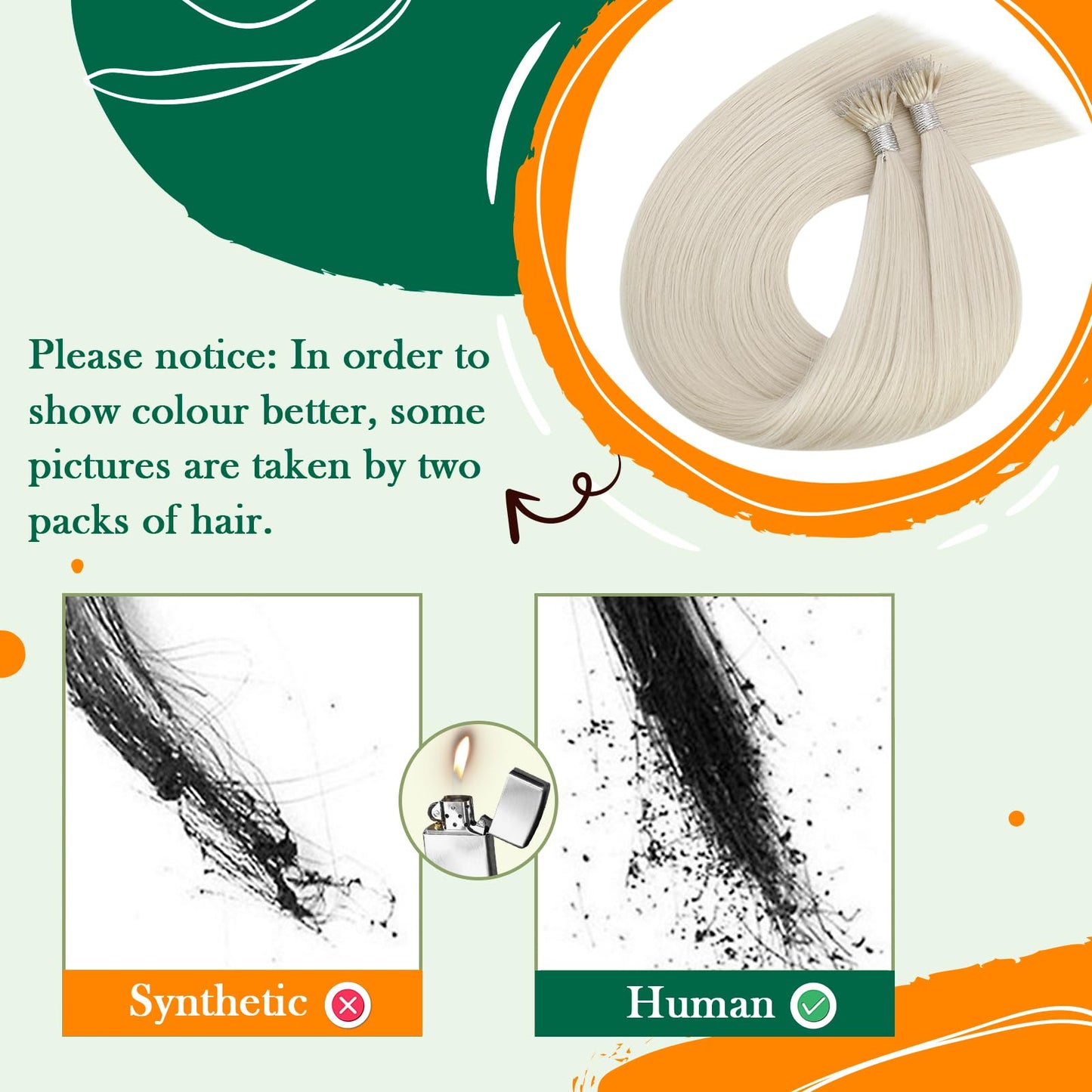 Easyouth Blonde Nano Hair Extensions Natural Nano Ring Hair Extension White Blonde Nanos Human Hair Extensions Comfort Fit 16 In