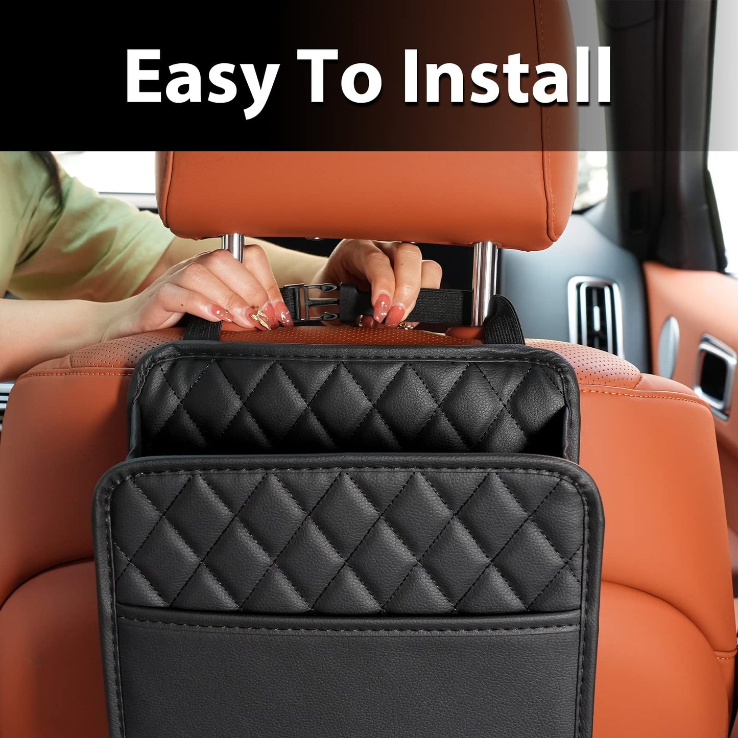 FrgKbTm Car Seat Back Hanging Bag Car Document Holder Multi-Pocket Bottle Bag Storage Box Organizer Travel Tidy Pouch Pocket Kids