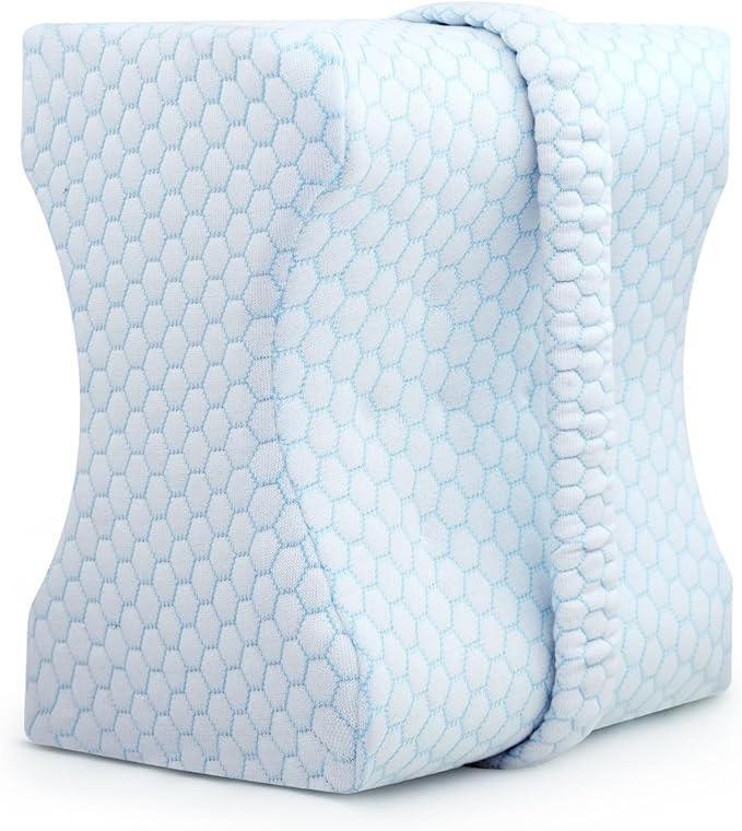 YSYZTXA Knee Pillow for Side Sleepers – Cooling Leg Support Pillow with Strap for Hip & Back Pain Relief – Comfortable Sleep Aid for Better Alignment