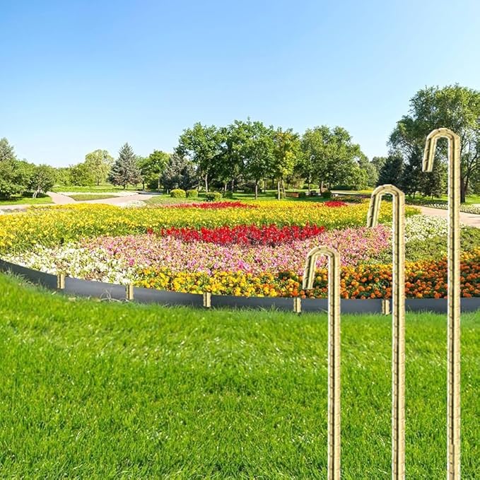 Landscape Stakes 9 Pack, 10 Inch Garden Landscape Anchoring Stakes for Terrace Board, Landscape Edging Coil, Grass Barrier, Bender Board, Weed Barrier Landscape Garden Inflatable Decor Fixing