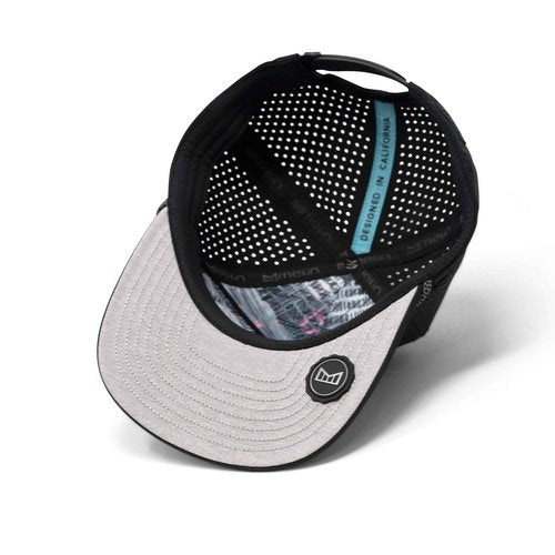 melin Coronado Anchored Hydro, Black, Men's Rope Hat, Water-Resistant Fitted Baseball Cap for Men & Women, Golf, Running, or Workout Hat, Medium-Large