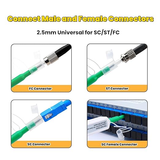 Fiber Optic Connector Cleaning Pen,5PCS Fiber Optic Cleaner Pen for 2.5mm Ferrules SC,FC,ST,SC/APC and FC/APC,800+ Clean Times