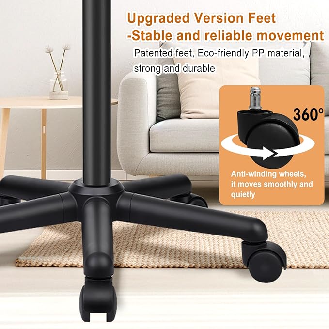 Black Salon Tray Height Adjustable Hair Color Tray with Wheels for Spa or Home Use