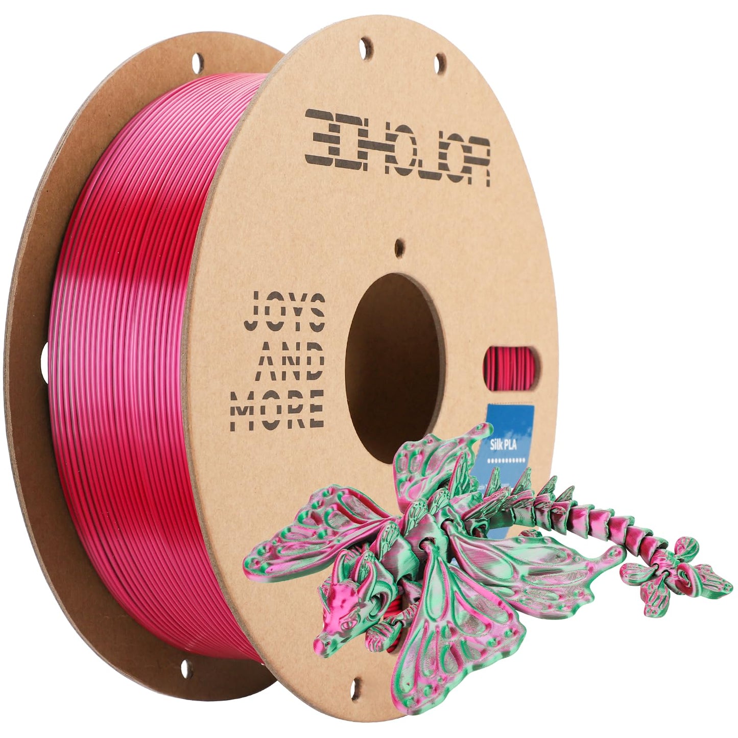 3DHoJor Silk PLA Filament 1.75mm Purple Green Dual Color PLA 3D Printer Filament 2 in 1 Coextrusion 1KG Spool(2.2lbs) 3D Printin