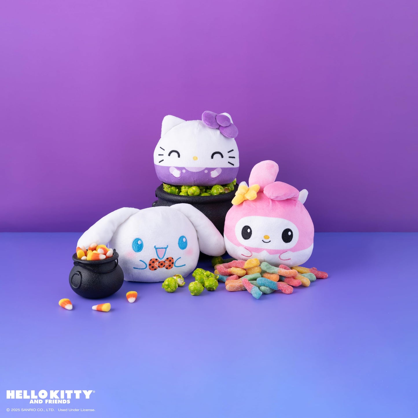 TeeTurtle My Melody and Kuromi Reversible 4" Halloween Plushie - Angel and Devil - Cute Kawaii Soft Stuffed Animal