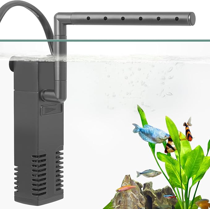 FEDOUR Submersible Aquarium Internal Filter, Filter with Water Pump for Fish Tank up to 35 Gallon (for 1-10 gallon)