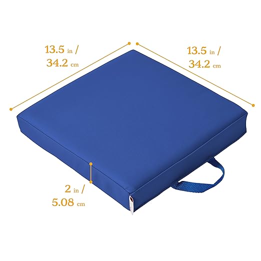 ECR4Kids SoftZone Floor Cushions, Square, Flexible Seating, Blue, 6-Piece