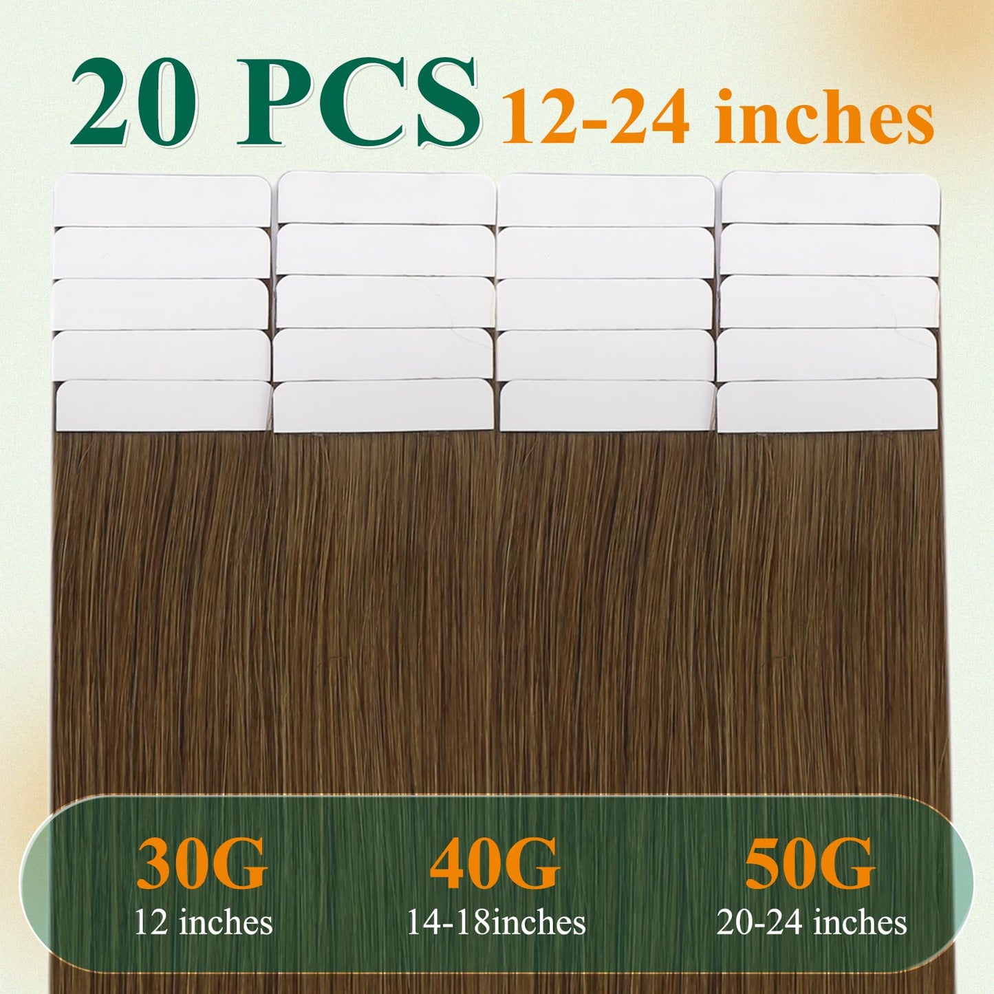 Easyouth Tape in Extensions Human Hair Medium Brown Tape ins Human Hair Extensions Natural Brown Hair Extensions Tape in Brown S