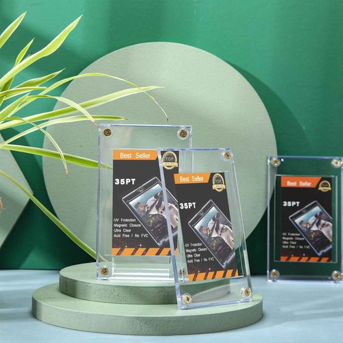 50 Pieces Acrylic Card Holder Screw Trading Card Protector 35 PT Clear Protectors for Baseball Football Sports Game Cards Storage and Display