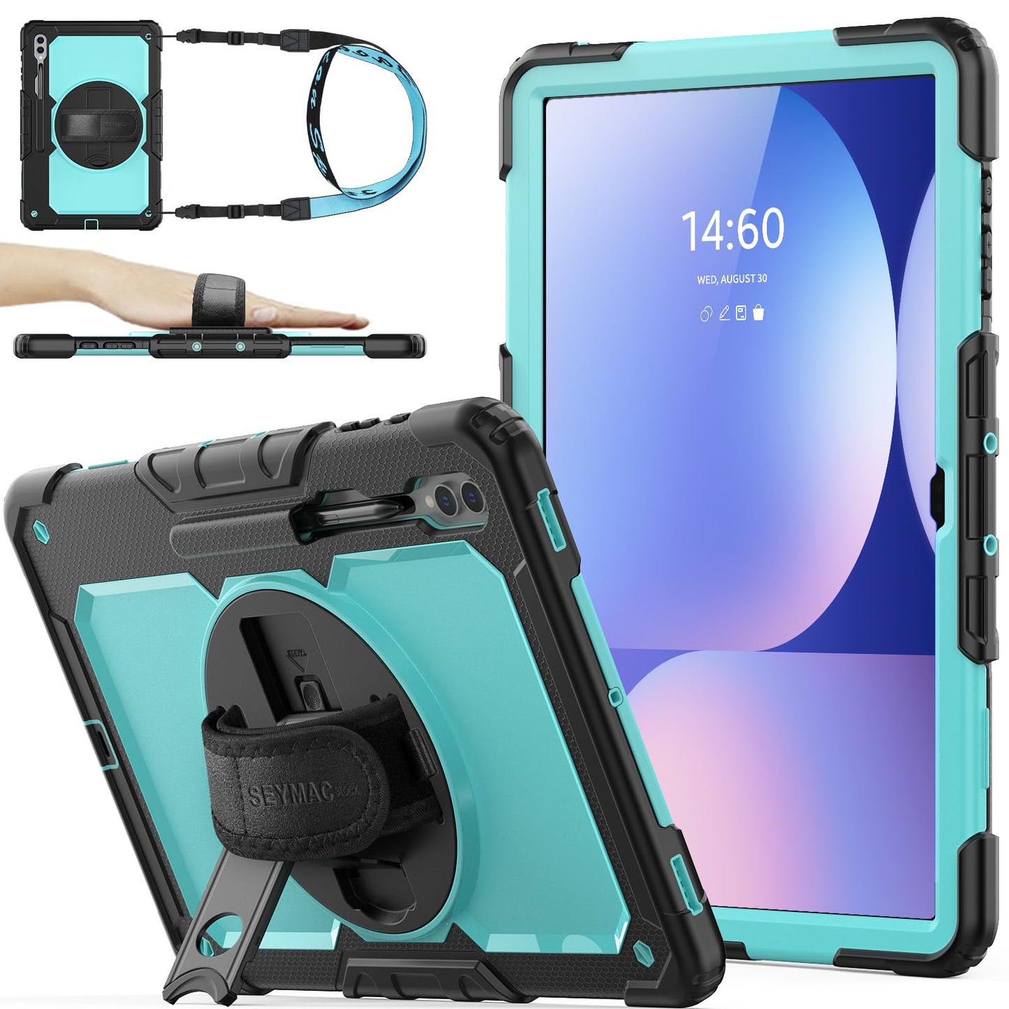 Seymac Stock Case For Samsung Galaxy Tab S10 Ultra / S9 Ultra Tablet Case 14.6   Protective With Screen Protector, Pen Holder,