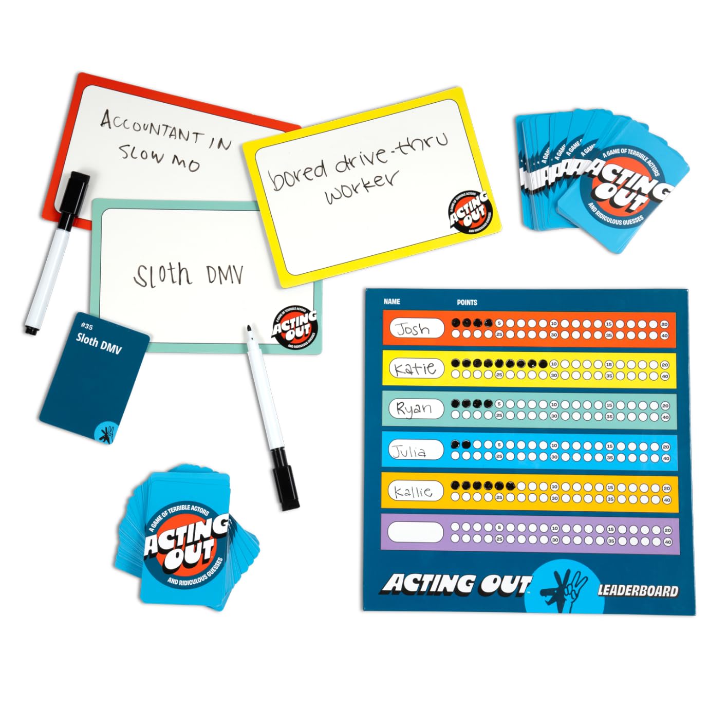DSS Games Acting Out [Fun Charades & Guessing Card Game for Kids, Tweens, & Adults | 200 Hilarious Card Prompts | Perfect for Family Game Night, Gifts, Reunions, Groups, Parties | Ages 12 and Up]