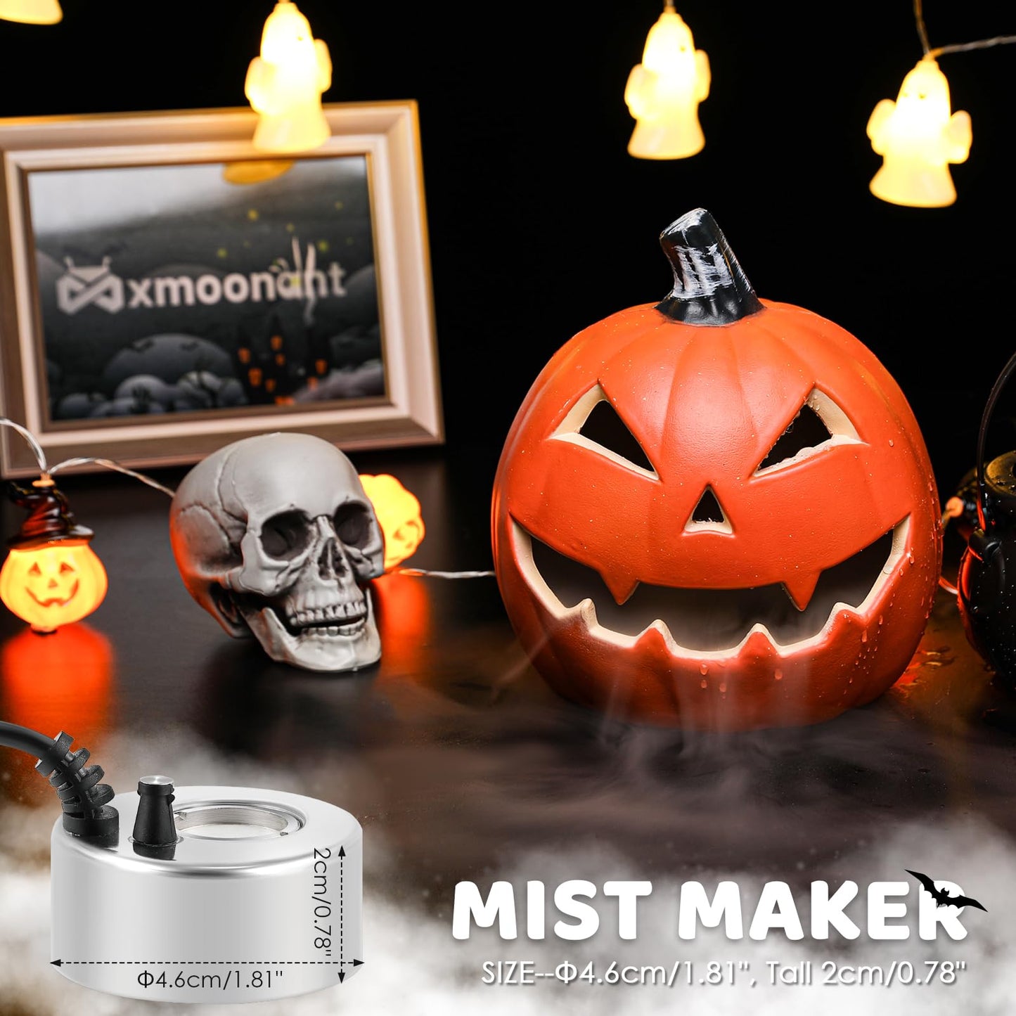 Mxmoonant 350ml/H Ultrasonic Mist Maker Fogger Metal Atomizer with Removable Splash Guard for Water Fountain Pond Pot Rockery Sink