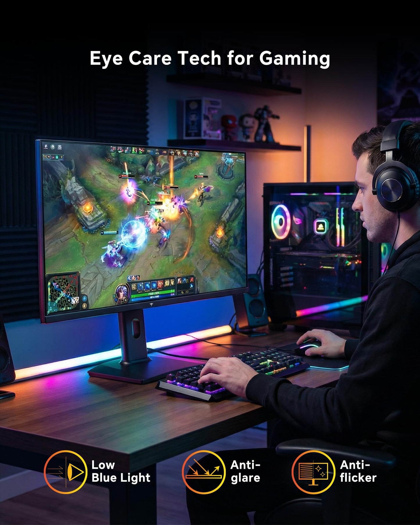 KTC 27 Inch 240Hz Gaming Monitor - 1080P Computer Monitor Fast IPS FHD, Adaptive Sync, 1ms(MPRT), 131% sRGB, HDMI Displayport, Tilt Pivot Height Adjustment, Vesa Monitor, Black, H27F7
