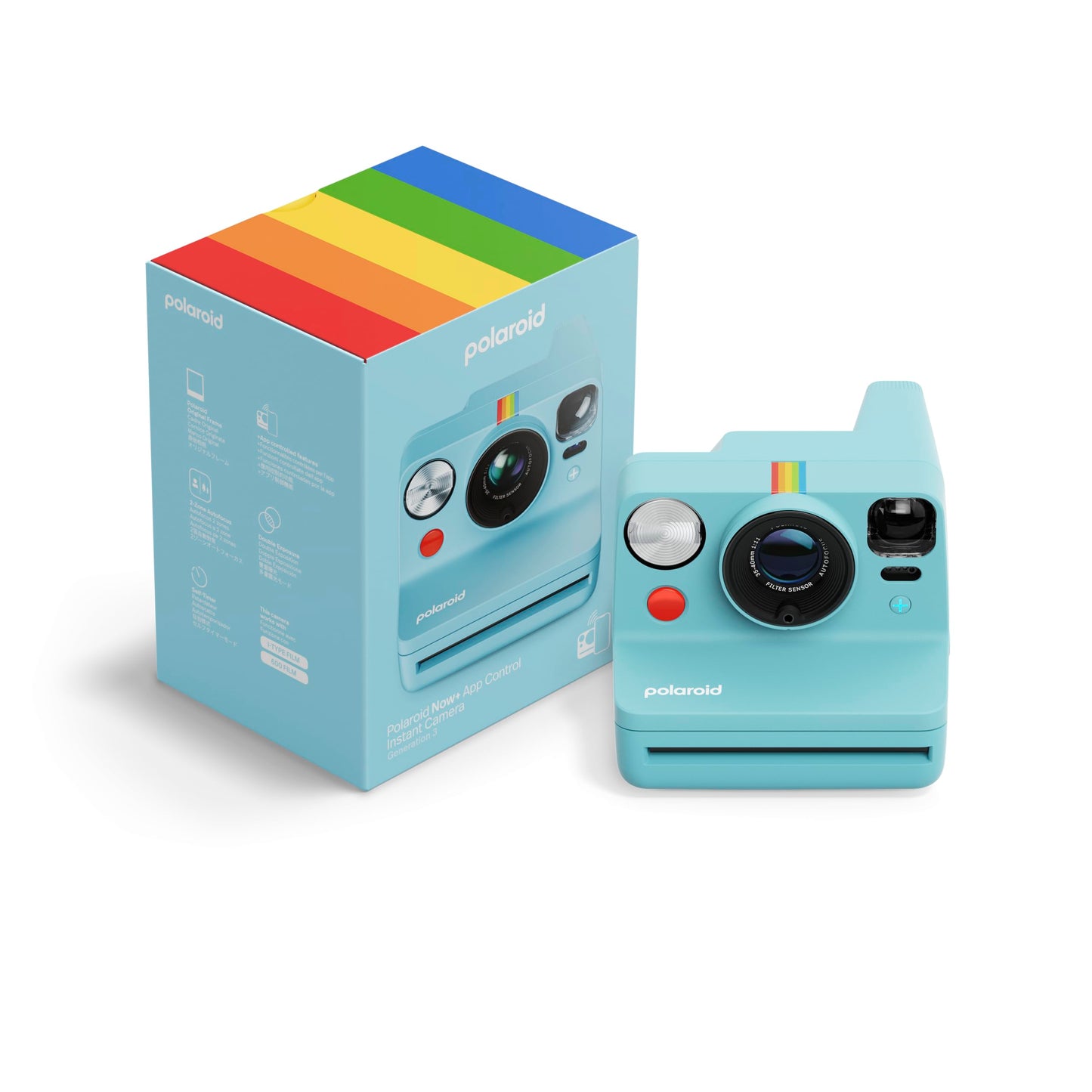 Polaroid Now+ 3rd Generation I-Type Instant Film Camera - Bluetooth Connected App Controlled - Arctic Blue - Camera Only No Film
