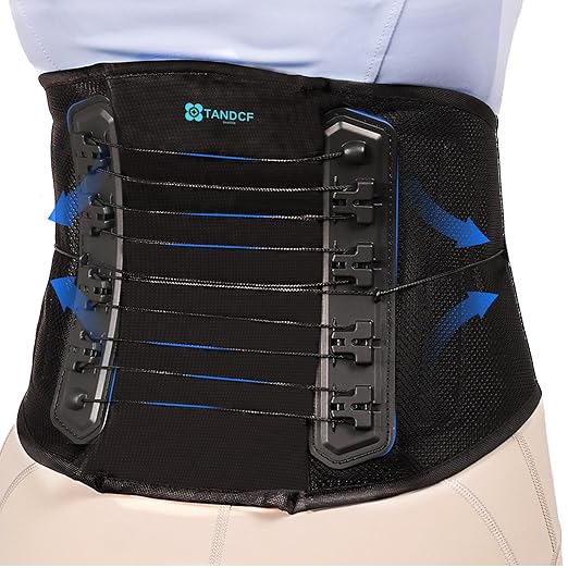 TANDCF Back Brace for Lower Back Pain Relief with Pulley System,Lumbar Support Belt for Men & Women with Bionic Support System, Ergonomic Design and Lightweight Skin Friendly Material (XL)