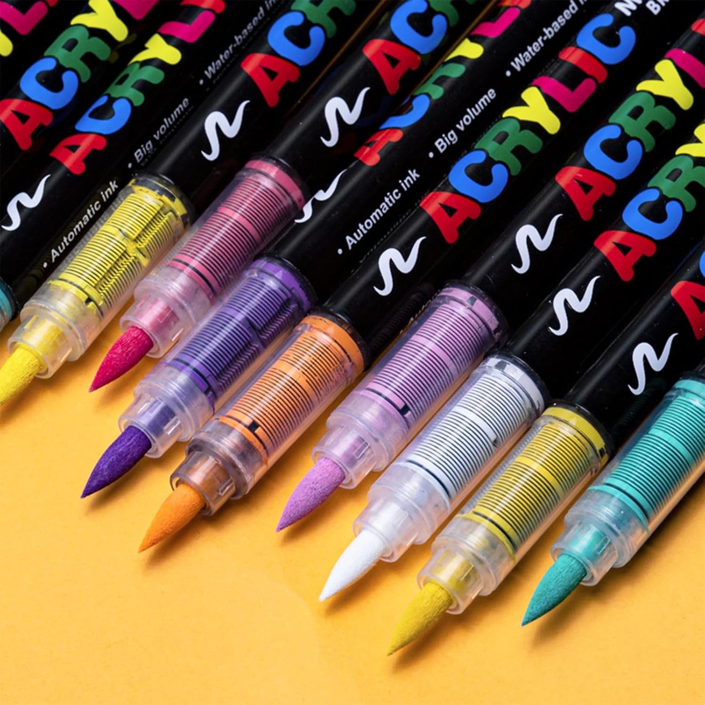 Guangna Acrylic Paint Markers,60 Colors with Direct-Liquid Ink Control System, Professional-Grade Paint Pen for Rock Painting, Canvas, Glass, Plastic, Fabric & Creative Crafts
