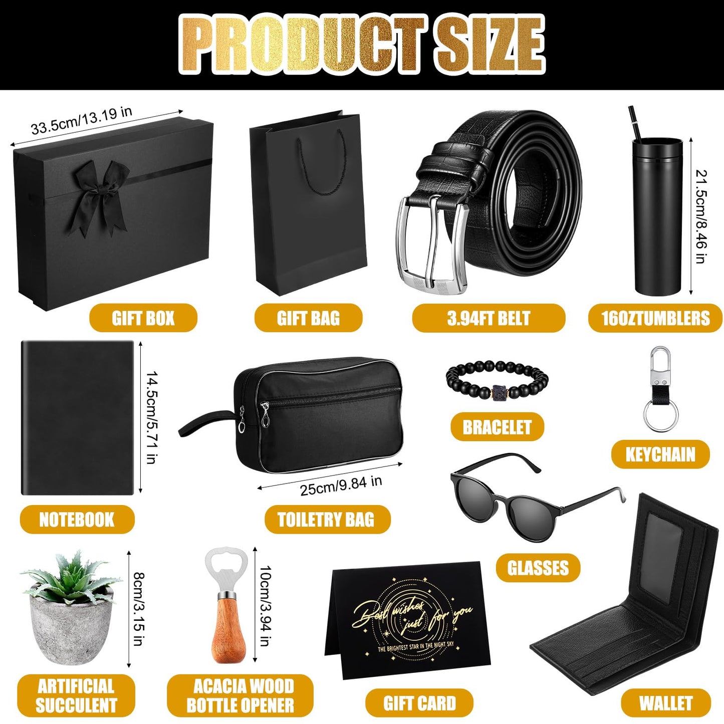 Skylety 12 Pcs Birthday Gifts for Men Set Father Gift Baskets for Men Him Retirement Thank You Presents with Box for Male Dad Husband Boyfriend Coworker Brother Coworker Christmas(Cute Boy)
