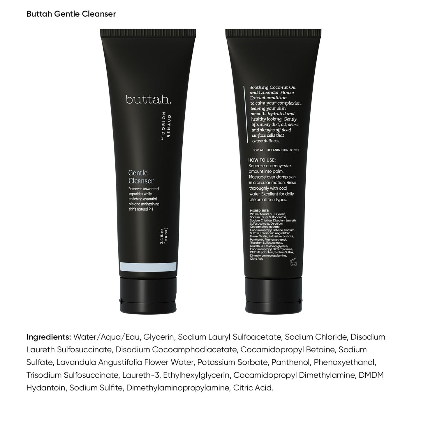 Buttah Skin by Dorion Cleanse + Vibe Brush Kit | Vibe Cleansing Face Brush | Buttah Facial Cleanser 3.4oz | 2-Speed Sonic Pulsat