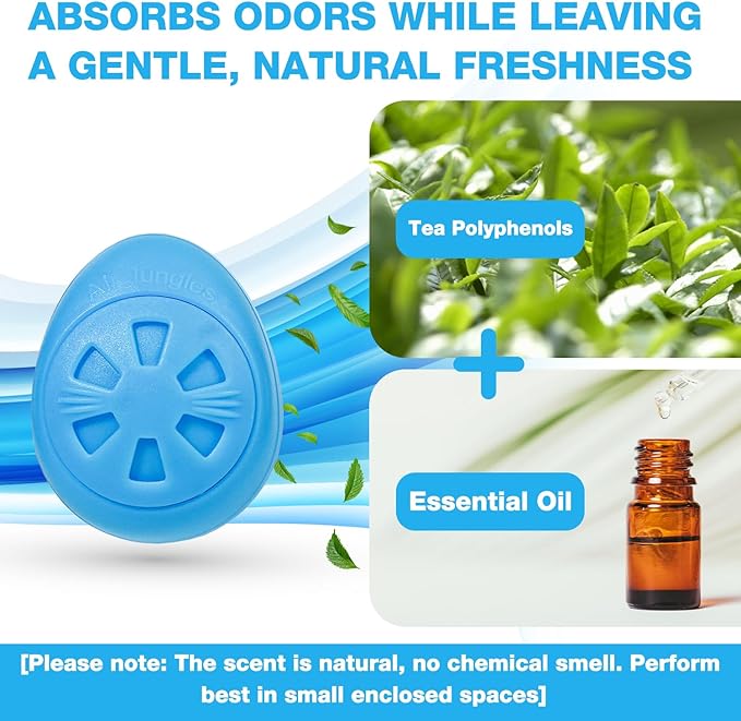 Air Jungles Shoes Deodorizer Ball 12 Count, Fresh Linen Scent, Odor Remover Balls for Sneakers Boot Shoe, Essential Oil Provides Natural Freshness
