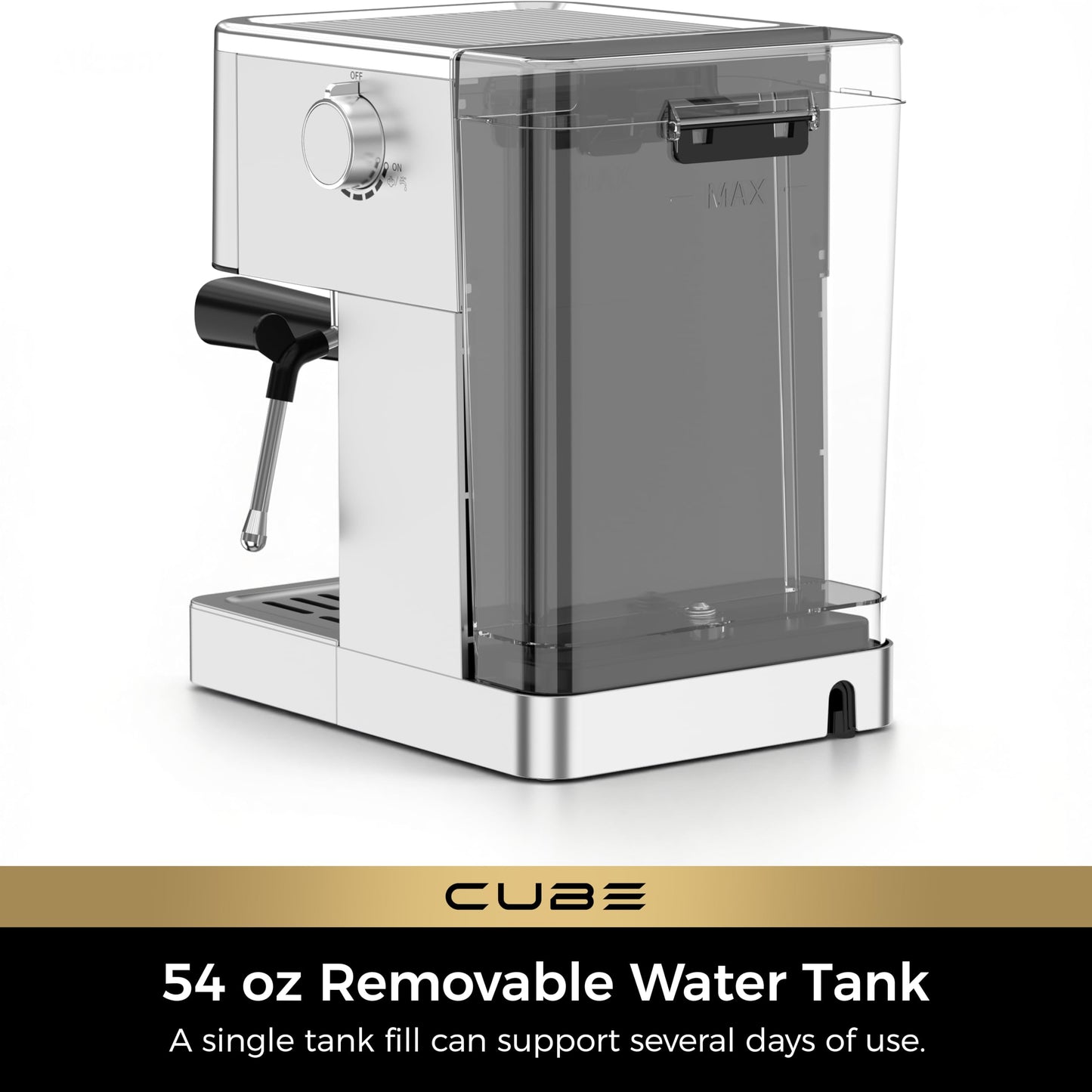 CHULUX Cube Espresso Machine with Milk Frother Steam Wand, 20 Bar Professional Italian Pump Semi Automatic Espresso Coffee Machine for Home Cappuccino & Latte Maker
