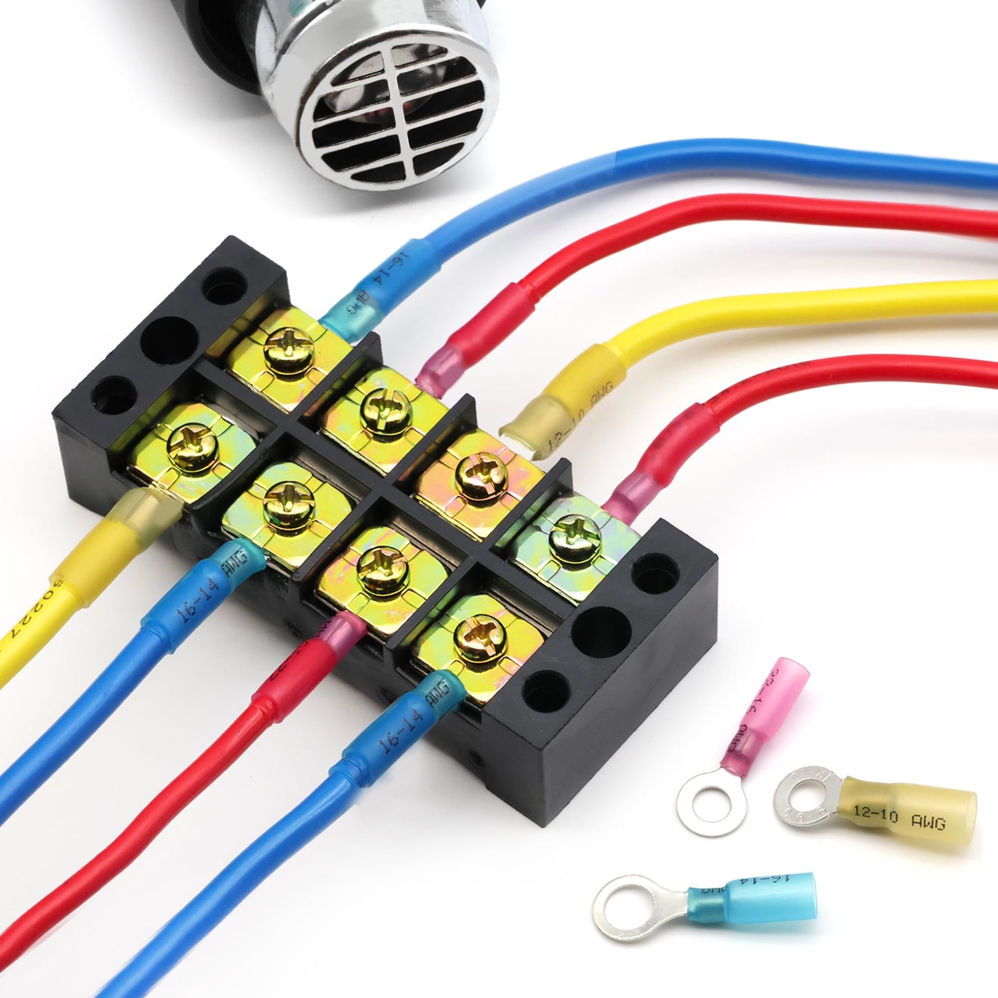 90Pcs Heat Shrink Wire Connectors Electrical Kit - Oiojuct Marine Automotive Wiring Crimp Terminals Assortment, Waterproof Ring Electrical Butt Connector
