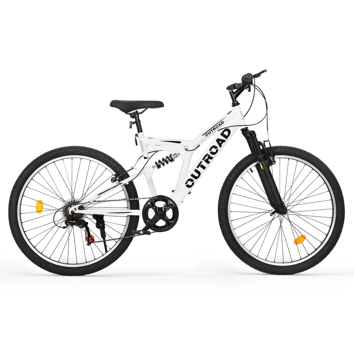 MarKnig Mountain Bike for Adult Men Women, 26 Inch 7 Speed Mountian Bicycle with Dual Full Suspension, Dual V Brake MTB Bicycle, Multiple Colors(White)