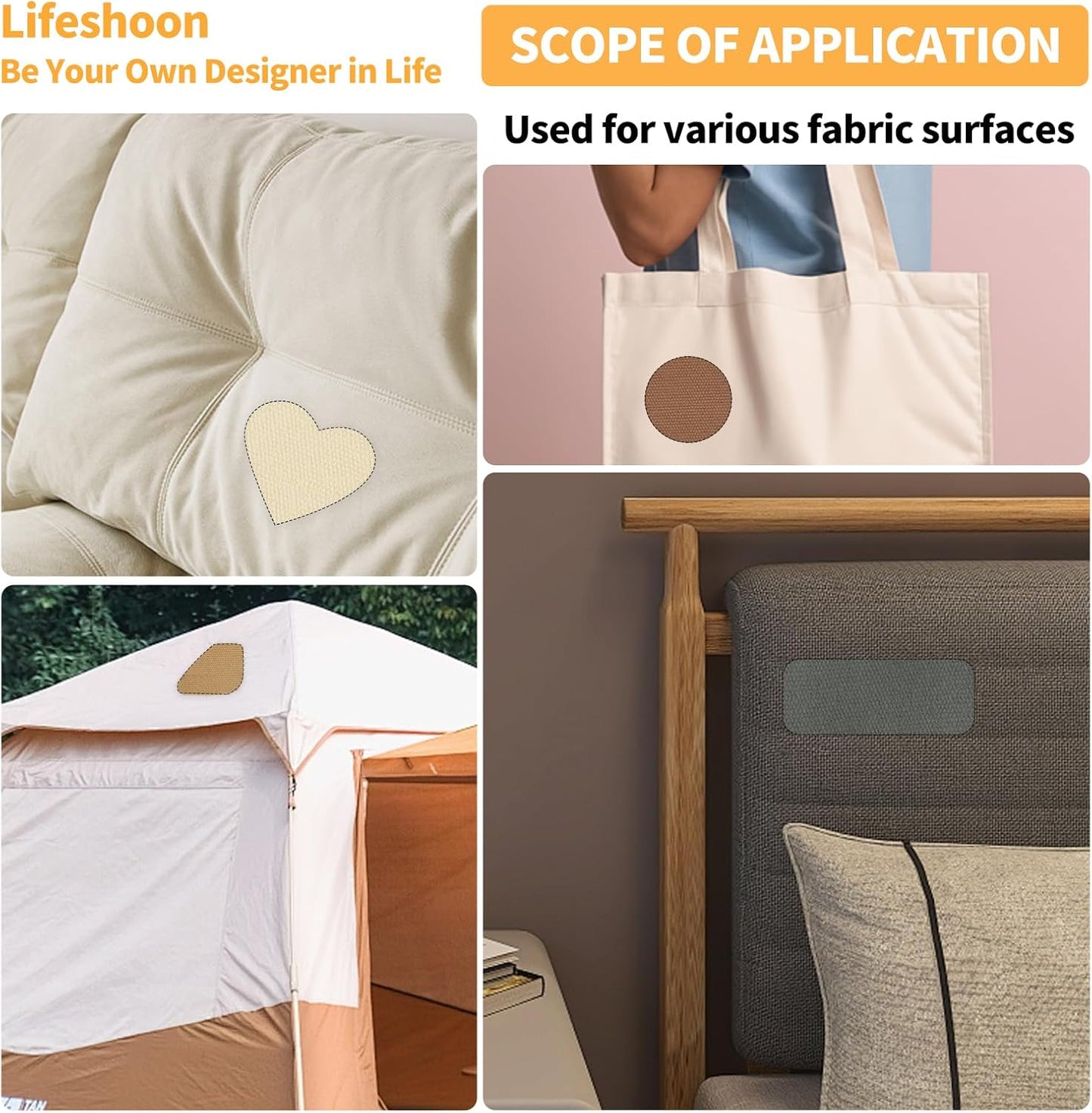 Fabric Repair Patches, 35X79 Inch Canvas Self-Adhesive Fabric Patches Tape Durable, DIY Large Canvas Repair for Sofa, Couches, Furniture, Chair, Clothing （35X79 Inch, Beige）