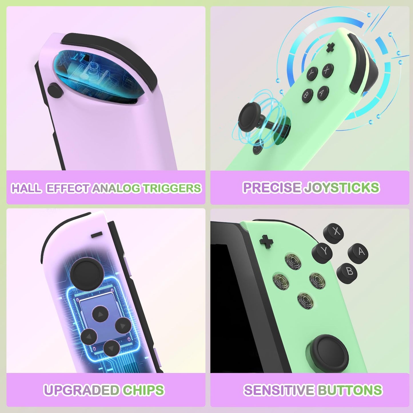 Switch Controller,Replacement For Switch/Oled/Lite,Includes Charging Dock For 4 Joypads, Supports Motion Control, Dual Vibration