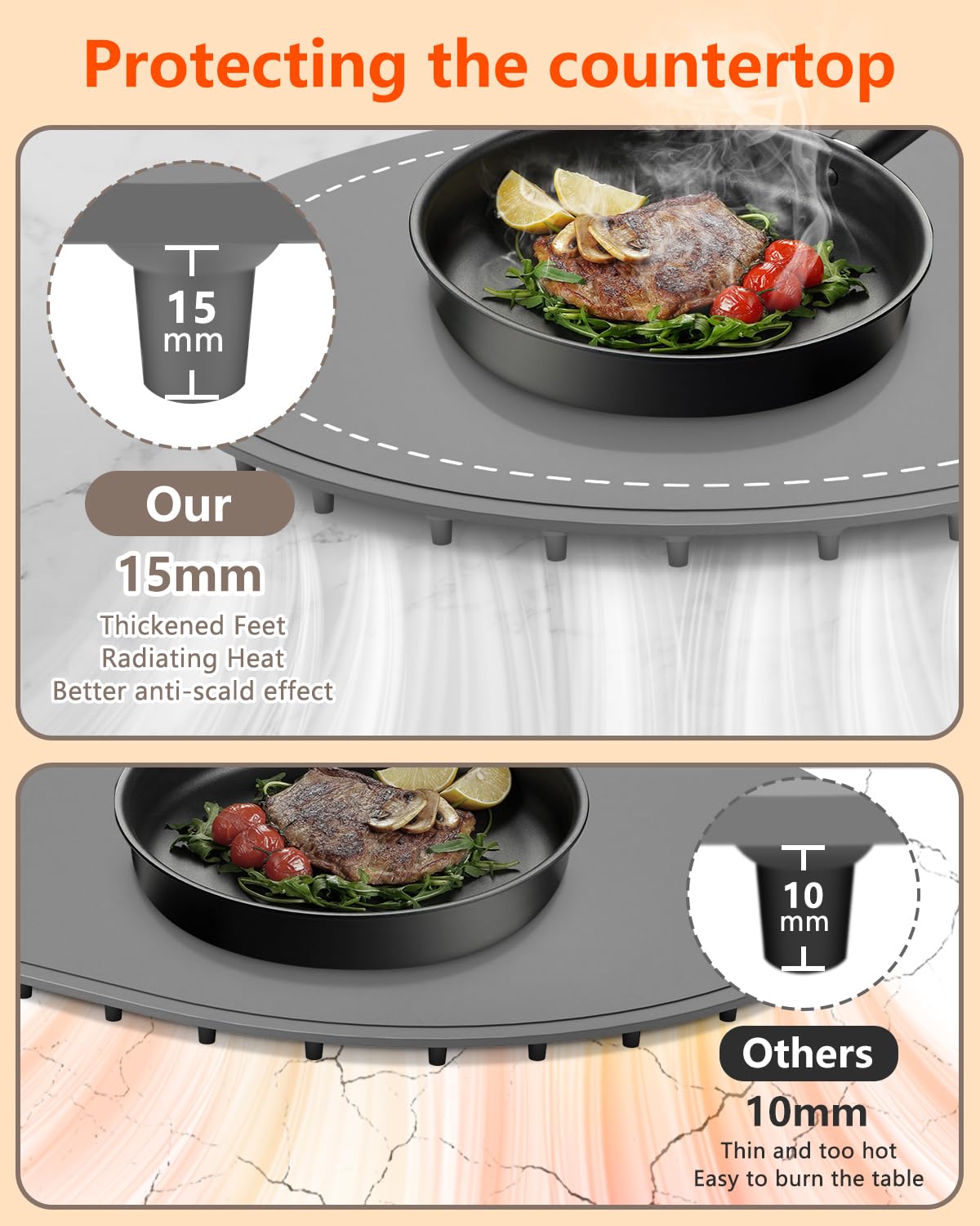 seenlast Warming Mat for Food with Adjustable Temperature Timer,10S Fast Heating Electric Food Warming Mat for Parties Buffet Daily,Food Heating Mat with Insulating Pad Raised Feet Protects Table