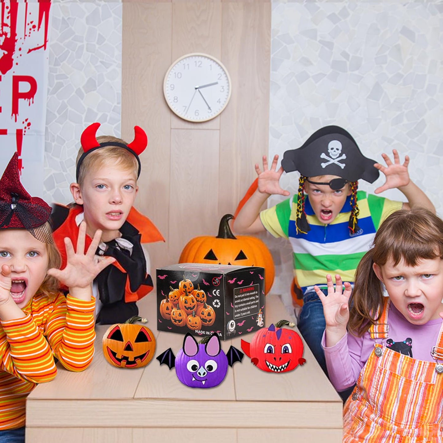 Air Dry Clay Kits for Kids-Modeling Clay DIY Kit,12 Pack Halloween Pumpkin Crafts Set, Trick or Treat Halloween Day Party Decoration Gift